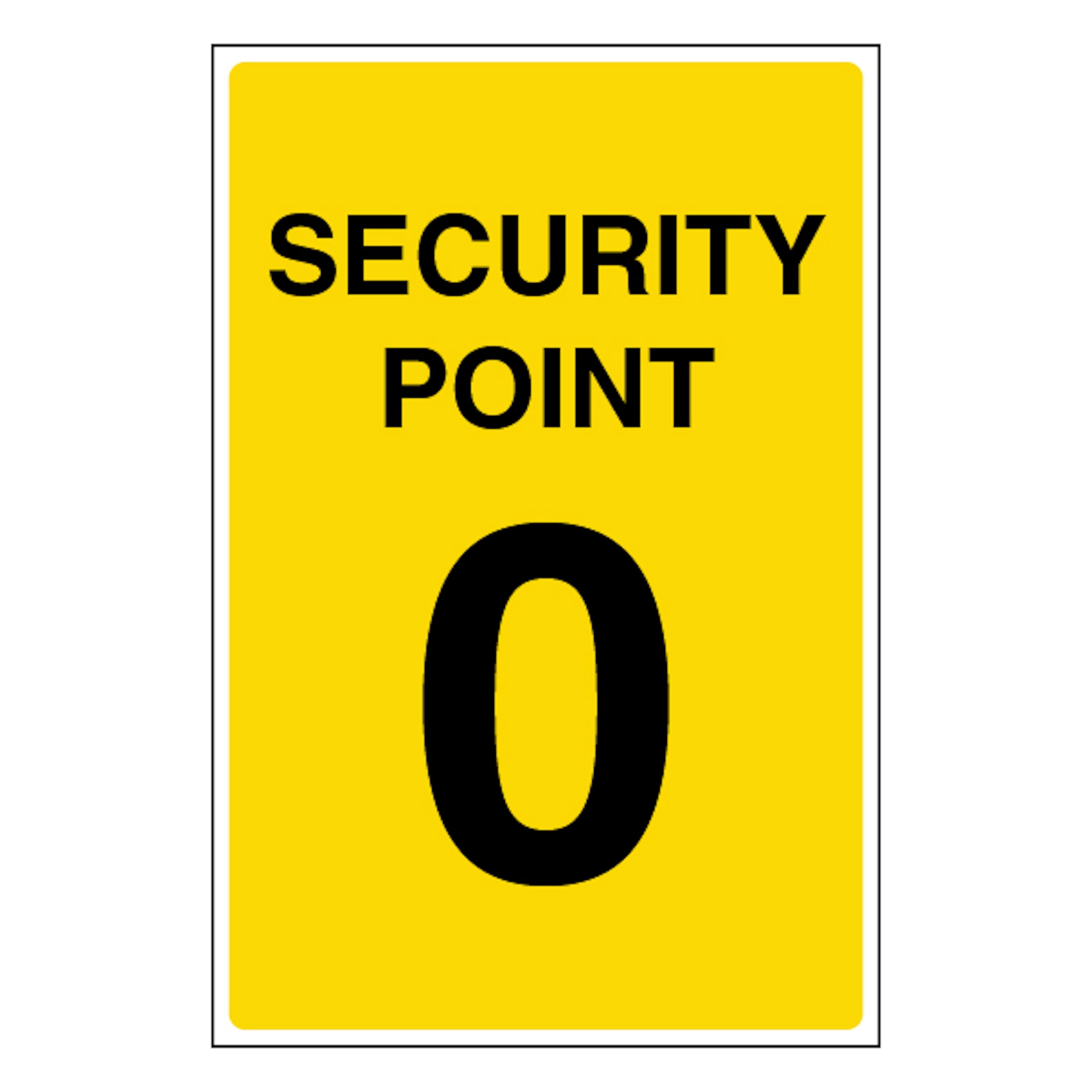 V Safety Security Point 0 100 x 150 mm - 1mm Rigid Plastic