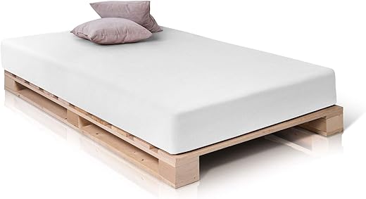 PALETTI Palettenbett 90x200cm - Massivholz Fichte Mit Kopfteil, 300kg Belastbar