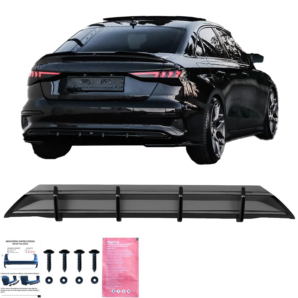 Heckdiffusor kompatibel mit Audi A3 8Y Limo/SB 2020–2024 Rear Valance
