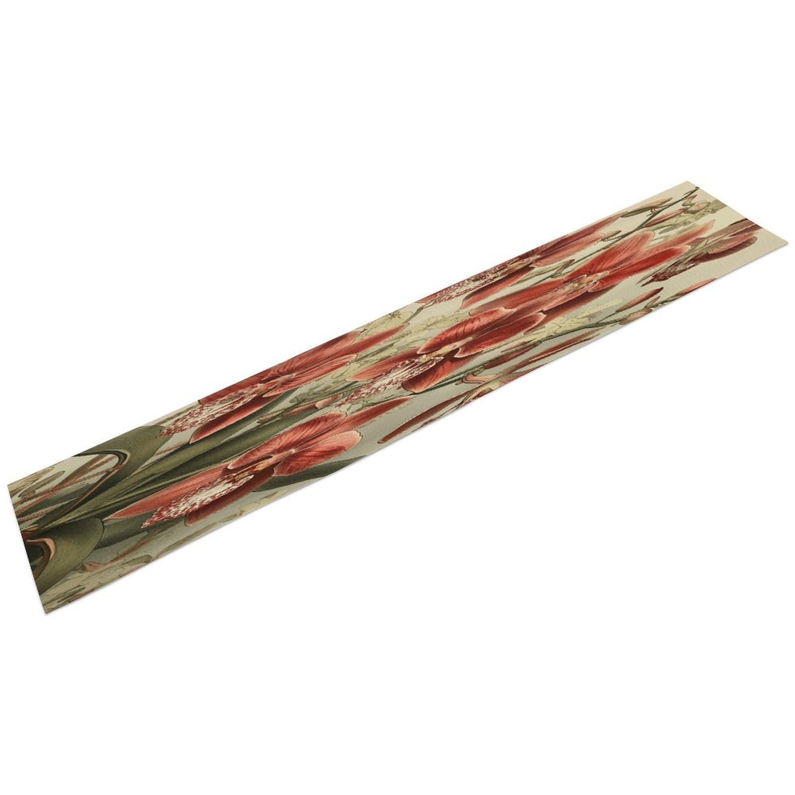 Btcowzrv Style Hand Drawn Plants Linen Table Runner 72.4 Inches Long, Machine Washable Table Runner For Party Kitchen Dining Table Coffee Holiday Party Decor, 13.4"X72.4"