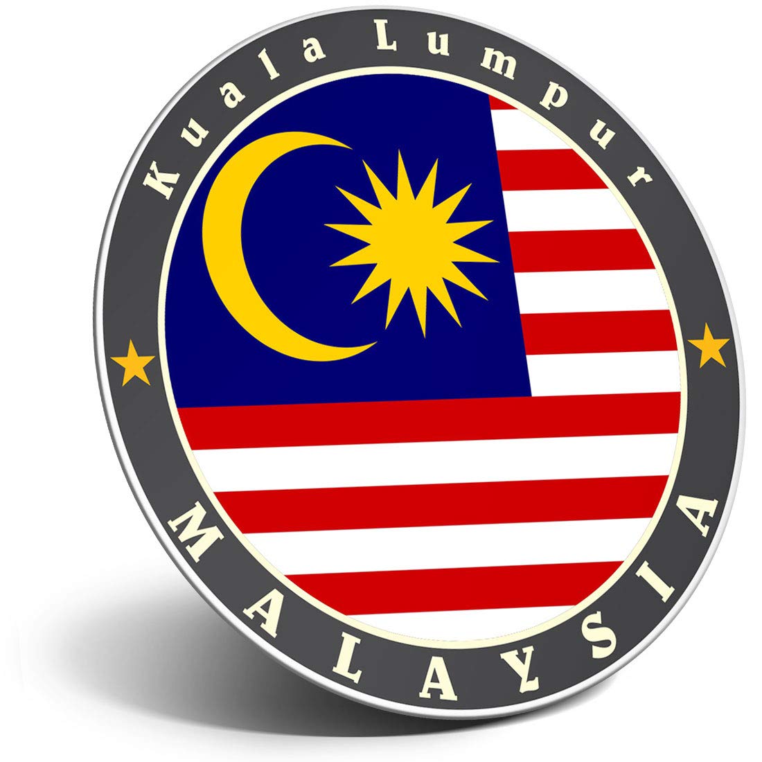 Destination Vinyl Ltd Magnet For Refrigerator, Fridge - Malaysia Kuala Lumpur Travel Flag For Office, Cabinet And Whiteboard, Magnetic Stickers, 5634