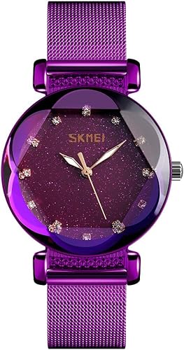 Miniatura 1 de SKMEI Lady Watches for Women Waterproof Casual Fashion Dress Japanese Quartz Movement Luminous Mesh Stainless Steel Wristwatch Gifts Rose Gold Black