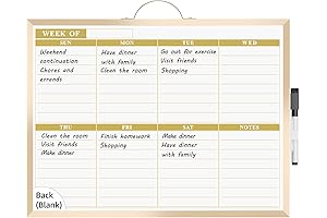 MaxGear Dry Erase Weekly Calendar Double Sided Magnetic White Board