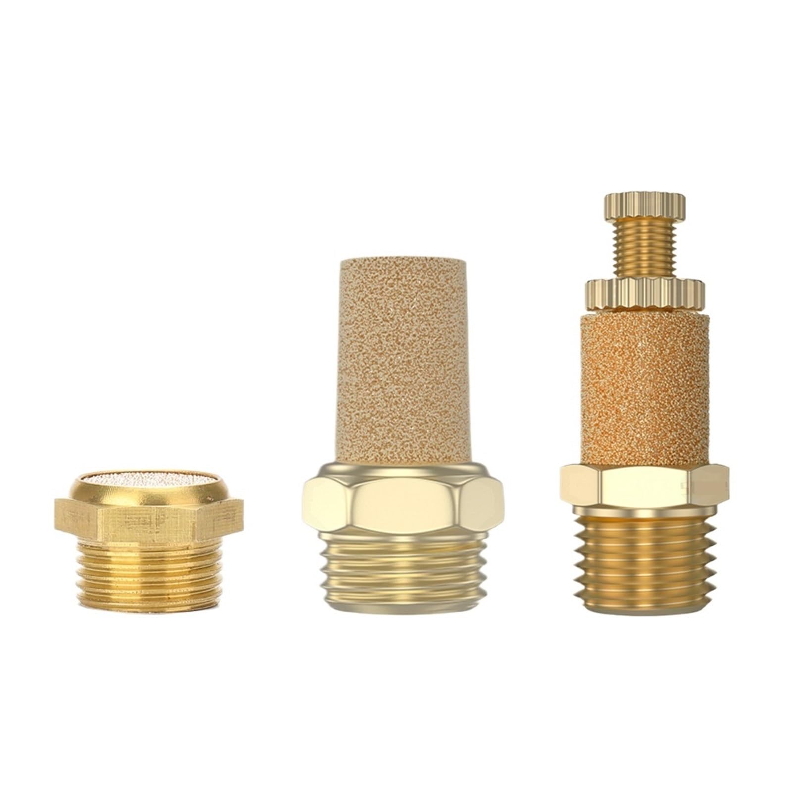 Pneumatischer Auspuffschalldämpfer Pneumatischer Auspuffschalldämpfer M5 1/8 1/4 3/8 1/2 3/4 Außengewinde for Luftgeräusche Messing verstellbar lang kurz BSL SLM SLL(SLL 1 inch,1PCS)