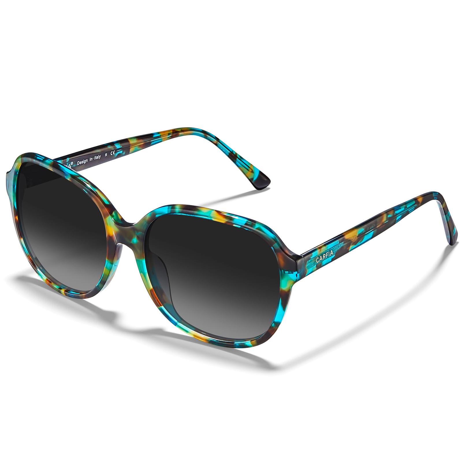 CARFIAAcetate Polarized Sunglasses for Women UV Protection Retro Trendy Big Sunnies CA2024ClimatePartner certified
