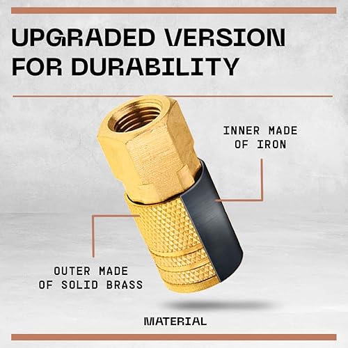 Miniatura 3 de Acopladores de aire hembra, rosca NPT de 14 pulgadas, kit de enchufe de acoplador de aire de conexión rápida, paquete de 10, juego de accesorios de