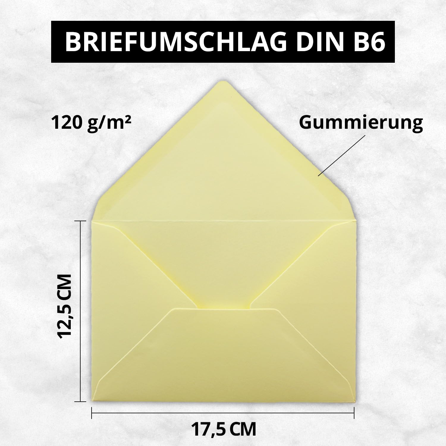 FarbenFroh Lot de 200 cartes pliantes - Format B6 - Avec enveloppes - Jaune pastel (jaunes) - 120 x 170 mm - Idéal pour cartes d'invitation, mariage, baptême, communion, confirmation - Marque :