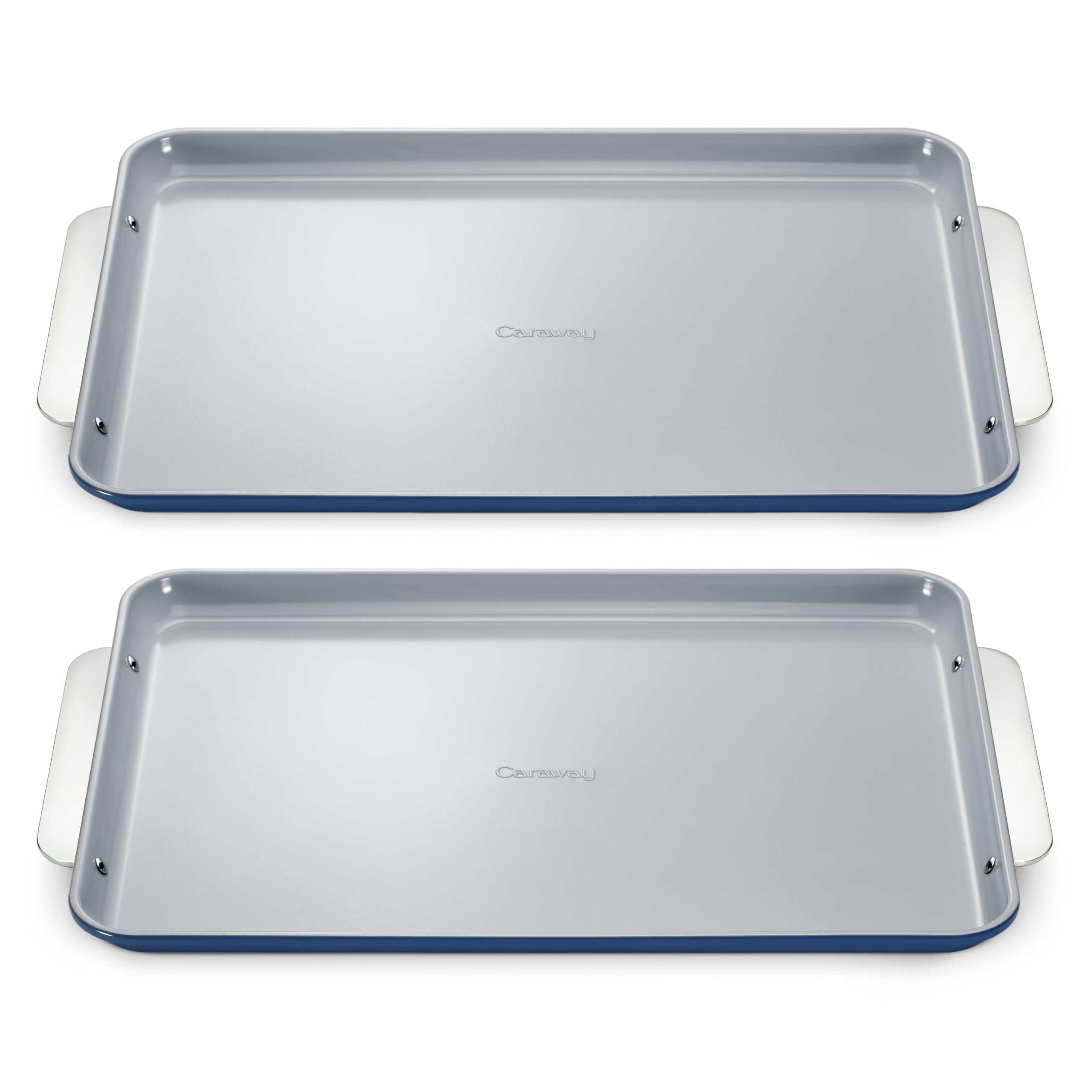 Caraway Non-Stick Ceramic Large Baking Sheet Duo - Naturally Slick Ceramic Coating - Non-Toxic, PTFE & PFOA Free - Perfect for Baking, Roasting, and More - Large (18