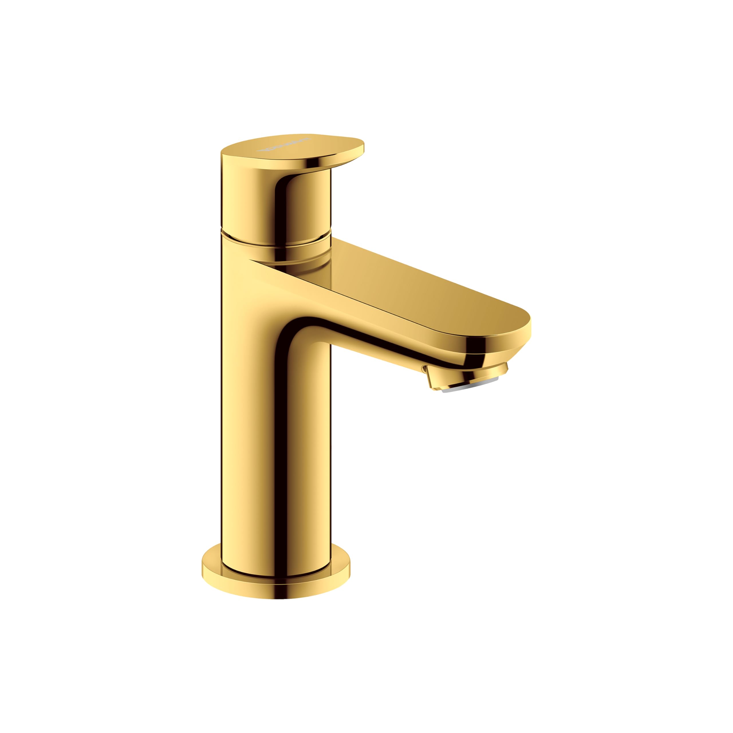 Duravit Wave Standventil (Auslauf Höhe 77 mm), Kaltwasser Waschtischmischer, Kaltwasserhahn Bad, Kaltwasserarmatur, Gold Poliert