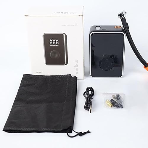 Miniatura 7 de Bomba de aire para automóvil, inflador inalámbrico de bicicleta con luz, bomba de aire eléctrica recargable con apagado automático, para