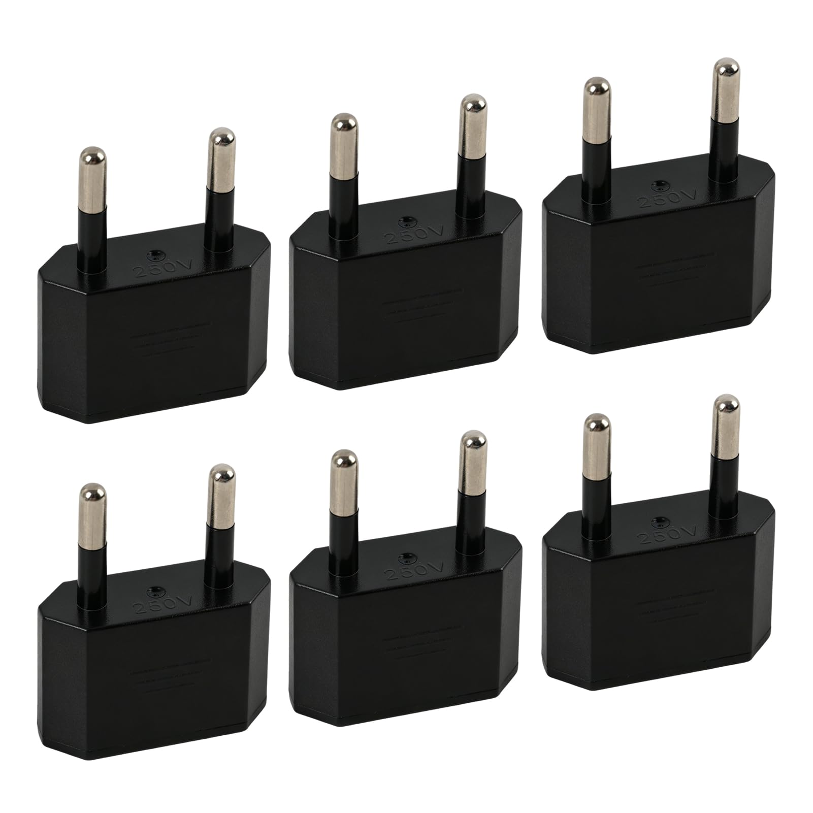 6 Stück US Stecker Adapter auf EU, Reiseadapter USA auf EU, Kompakt Tragbar, USA Kanada Japan Netzteil Adapter für Smartphones Laptops Tablets Bluetooth-Lautsprecher, Euro Steckdose Deutschland Europa