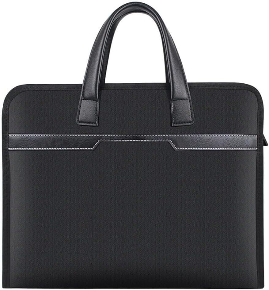 Document Bag Black Handbag Casual Canvas Business Briefcase Large Capacity File Handbag Waterproof Thickened - Main Image