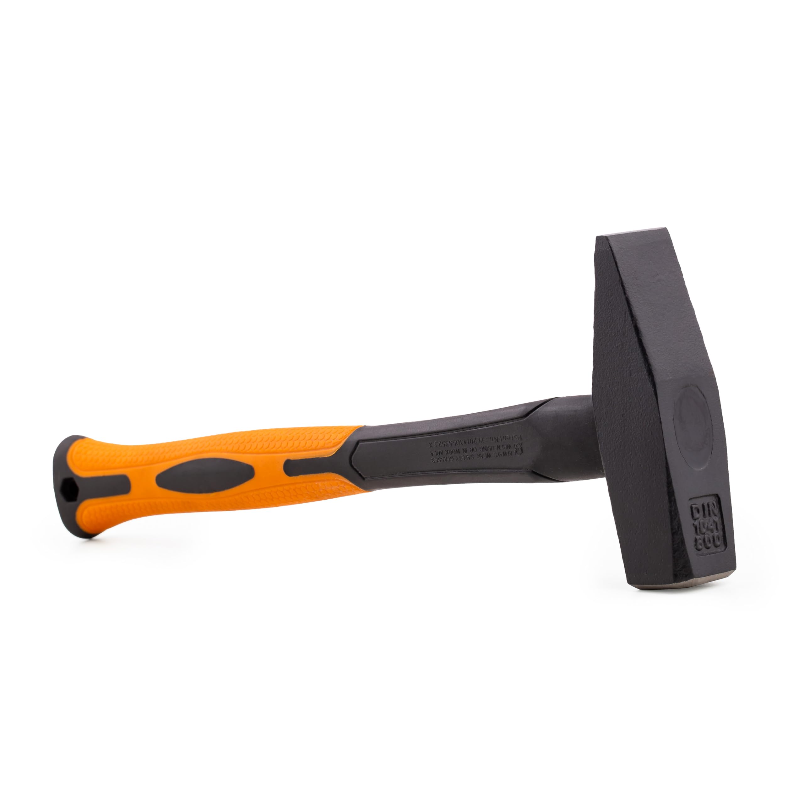 Mivos Engineer's Hammer 800G Engineer's Hammer 800 G With Fibreglass Handle / Sledge Hammer Made Of Carbon Steel And Fibreglass / Vibration Dampening Rubber Handle / Steel Hammer For Engineers / Din 1041, Black