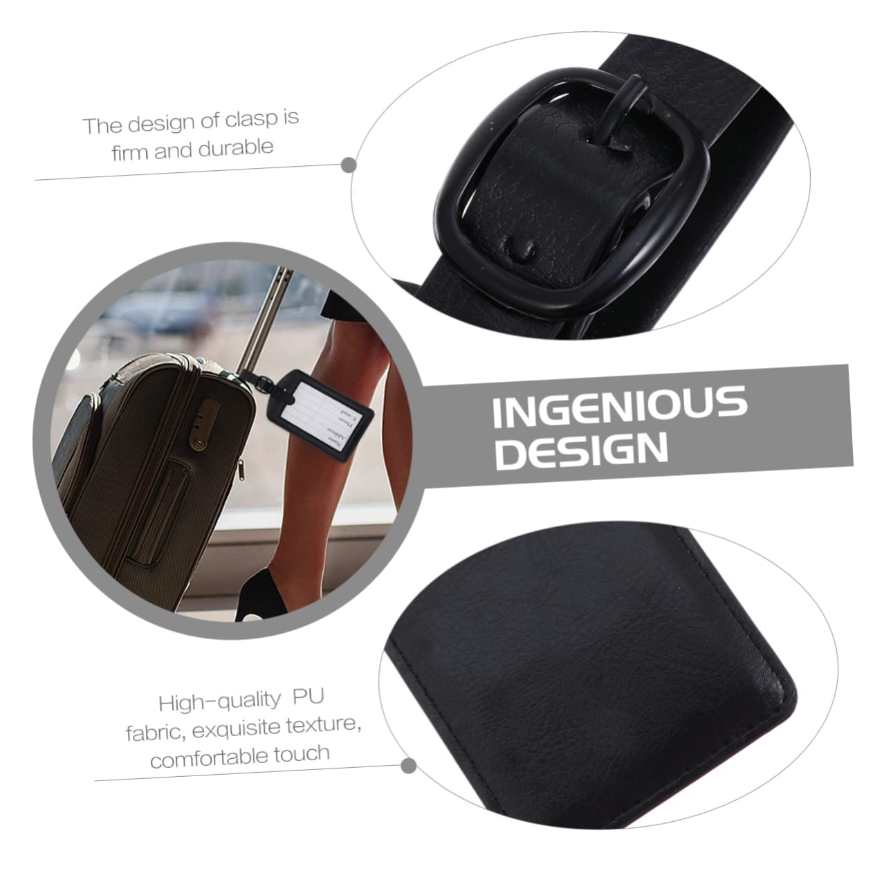 GALPADA 15pezzi Etichette Bagaglio Pu Targhette Per Valigie Regolabili Facile Accessori Leggeri e