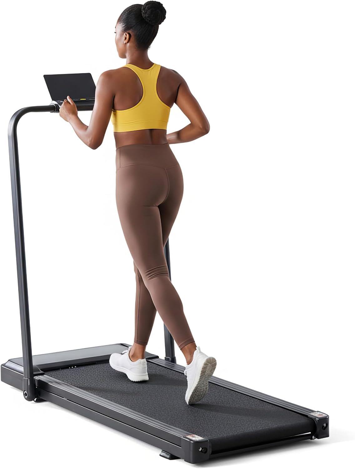 SweetCrispy Compact bieżnia do małych przestrzeni, cicha poduszka do spacerów, smukły i przenośny design do treningów domowych, łatwy do przechowywania, idealny do mieszkania i fitness w domu