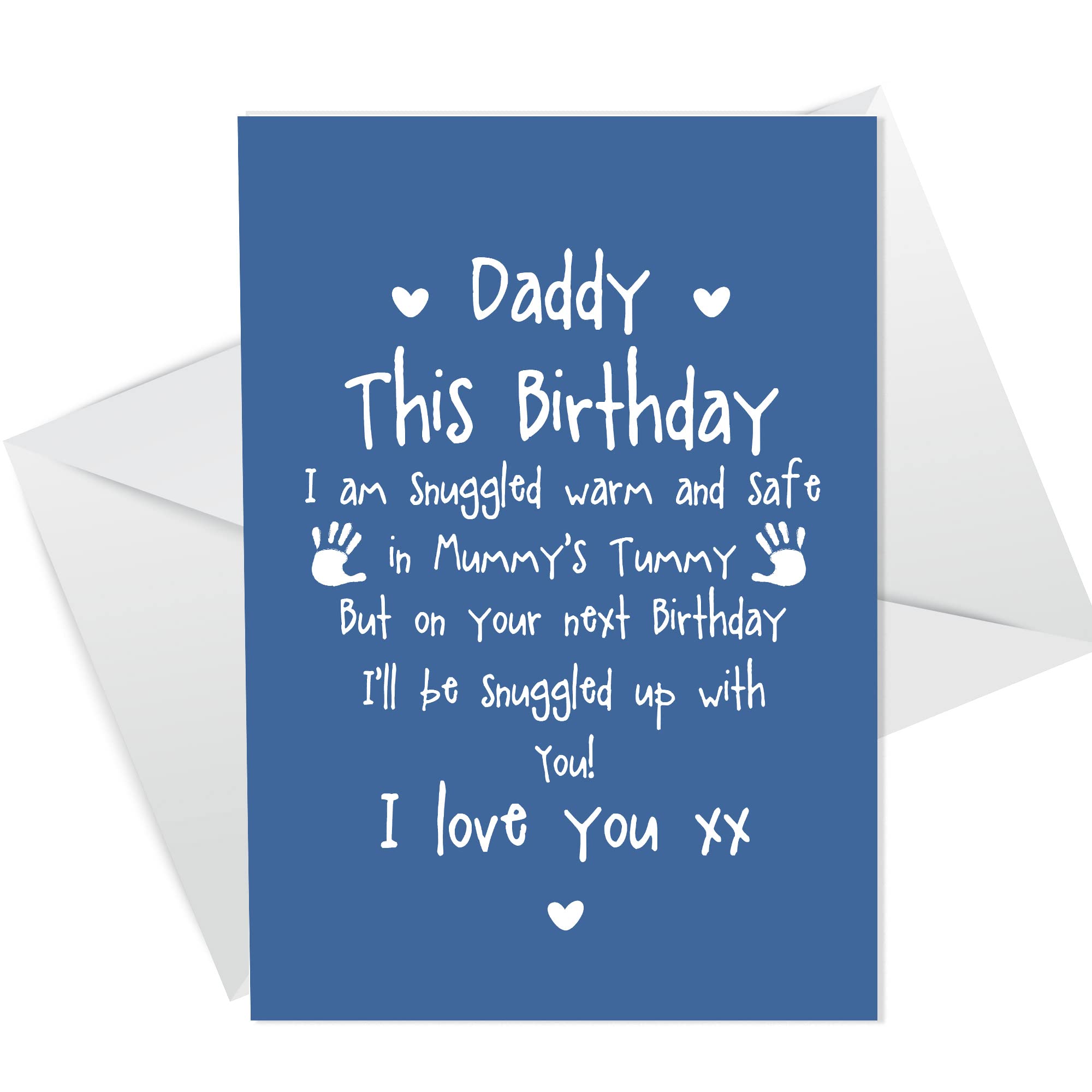 Cute Daddy to Be Birthday Card Love Baby Bump Poem For Daddy Father Pregnant Cute