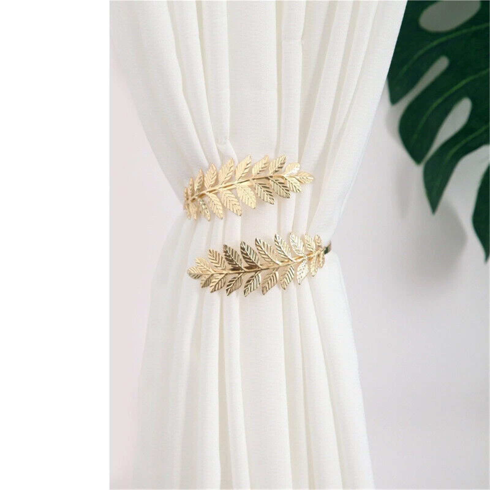 Curtain Tie Backs 1Pc Curtain Tieback Rope Holder Clips Metal Drapes Buckle Clip(Color-8)