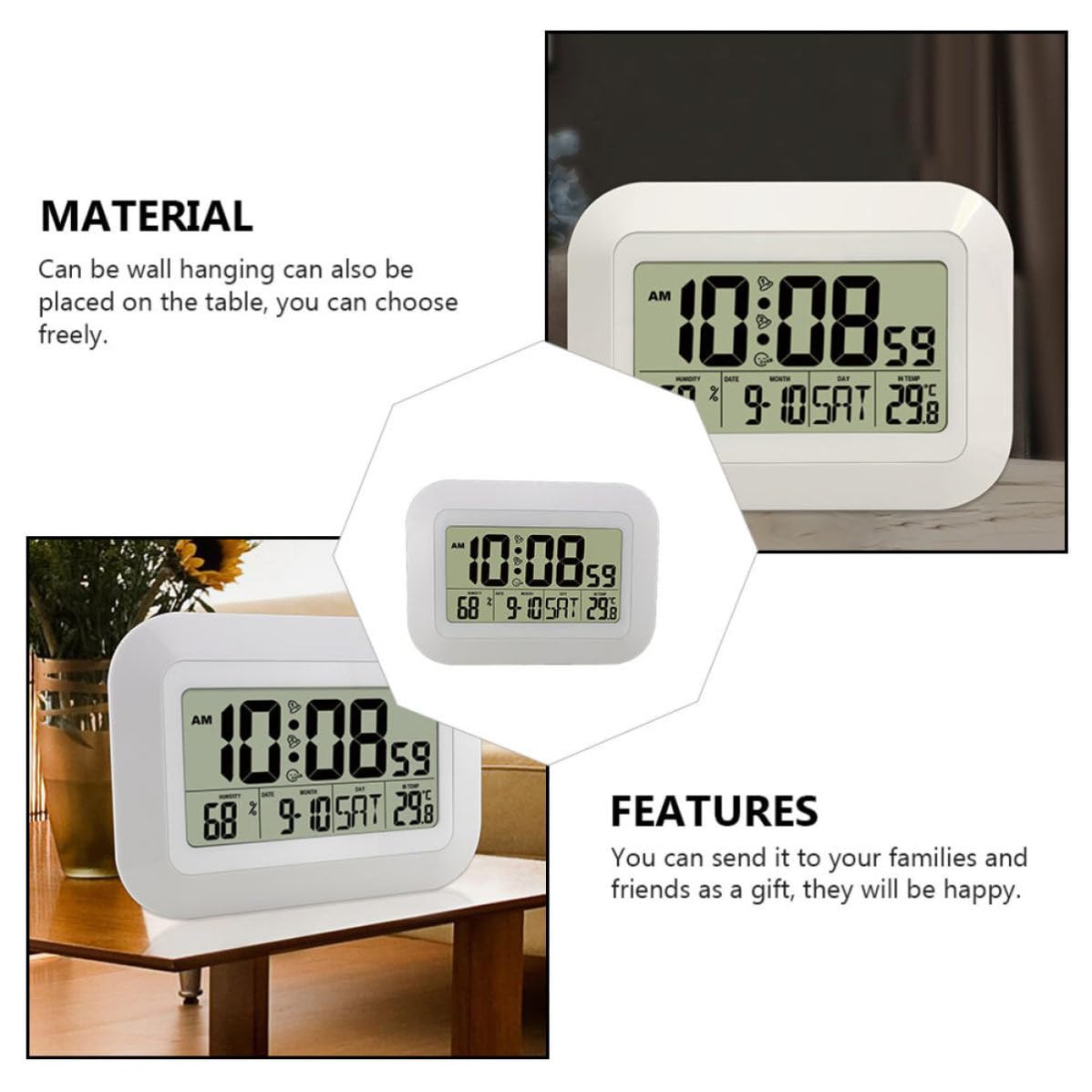 Levemolo Orologio Elettronico Digitale da Parete e Tavolo Data