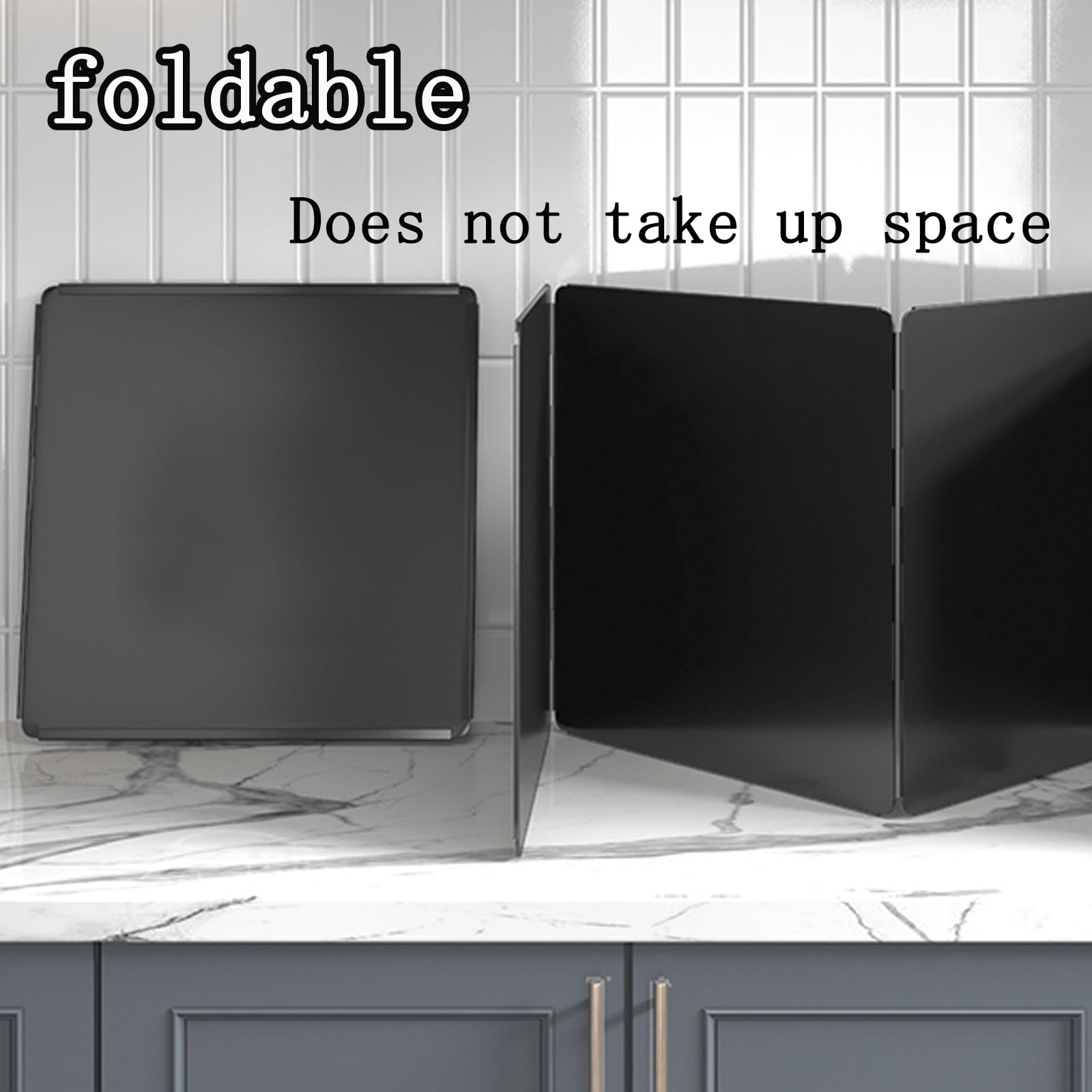 Reu - Protector plegable para estufa de cocina, antiadherente, color negro, 50 x 90 cm, perfecto para parrilla al aire libre y estufa de gas, protector contra salpicaduras de cocina, fácil de limpiar