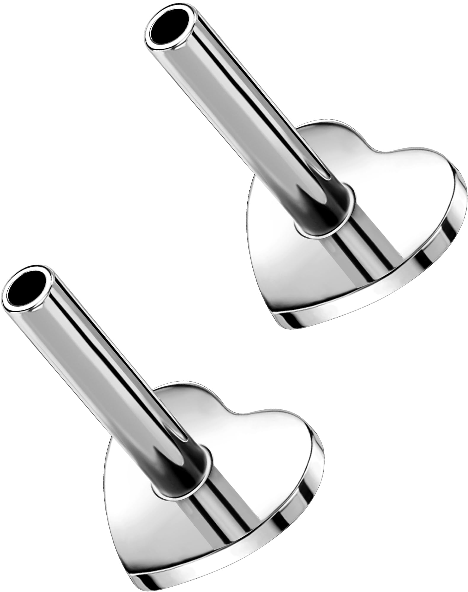 G23 Titanium Flat Back Post (Post Only), Threadless Push Pin &amp; Internally Threaded, 16G/18G/20G, 4.5-14mm, Silver/Gold/Black, Round/Heart/Star/Flower Base for Nose, Helix, Tragus