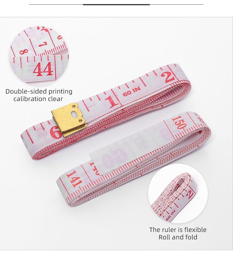 4 Pack Soft Tape Measure 60 Inch/150 cm Double Scale Flexible Measuring Tape for Body Sewing Tailor Cloth Fabric Crafts