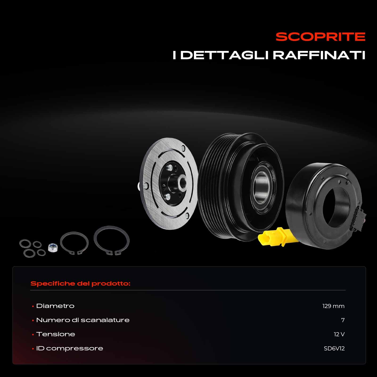 Frankberg Compressore Magnetico AC Compatibile con Twingo II CN0 1.2L Clio III BR0/1 CR0/1 1.2L Clio III Grandtour KR0/1 1.2L Modus/Grand Modus F/JP0 1.2L Wind E4M 1.2L Replace# 8200578856