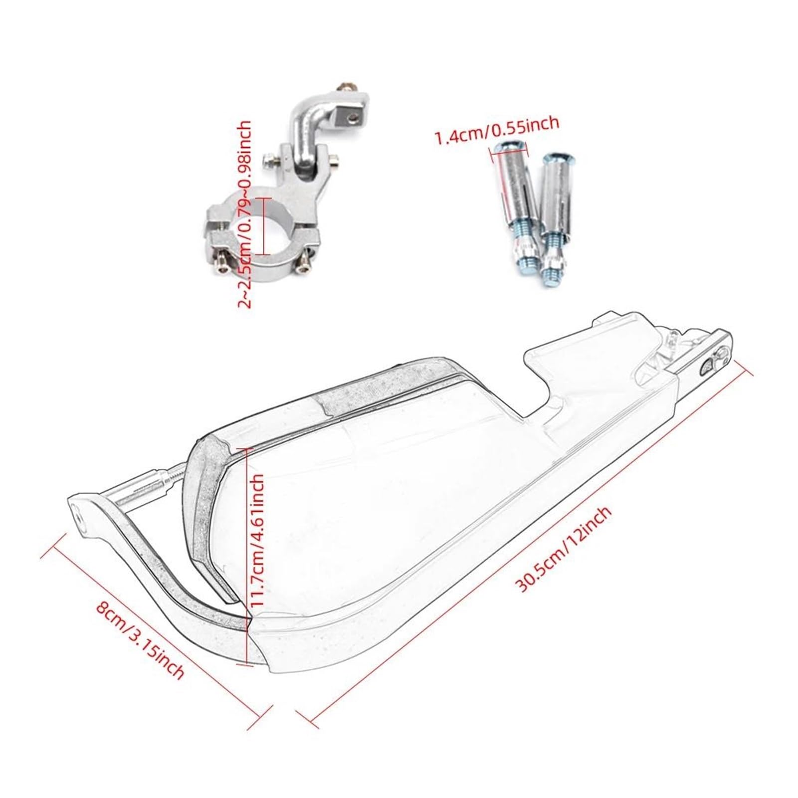 Aluminium Motorrad Lenker Handprotektoren 22mm 28mm Bar Hand Guards Schutz Für BMW F800GS/R1200GS LC/ADV(Rosso)