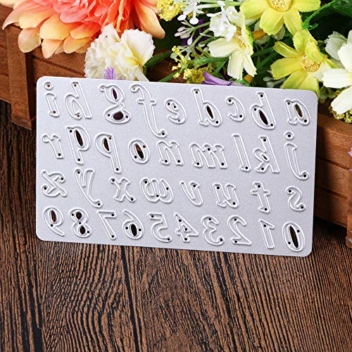 JKJF A-Z Alphabets 0-9 Numbers Scrapbooking Cutting Dies Set of 2 Metal Alphabet Stencils, Steel Cutting Dies for DIY Craft, Card Making, Upper Case Letters, Lower Case Letters and Numbers