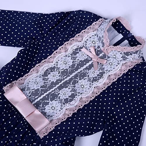 Pettigirl Girls Vintage Blue Ruffle Lace Long Sleeve Winter Clothing Toddler Kids Stylish Holiday Party Fancy Dresses4