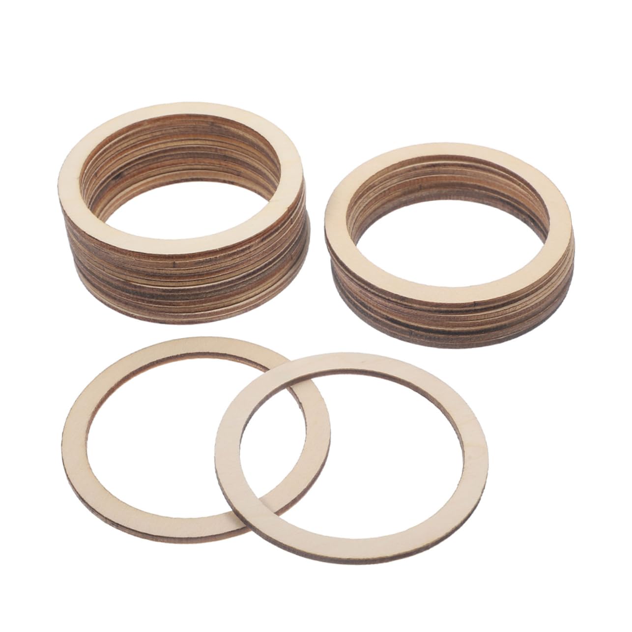 SEWACC 500piezas Anillos De Madera Para Decorativos Para y Manualidades Anillos Para Decoración De y