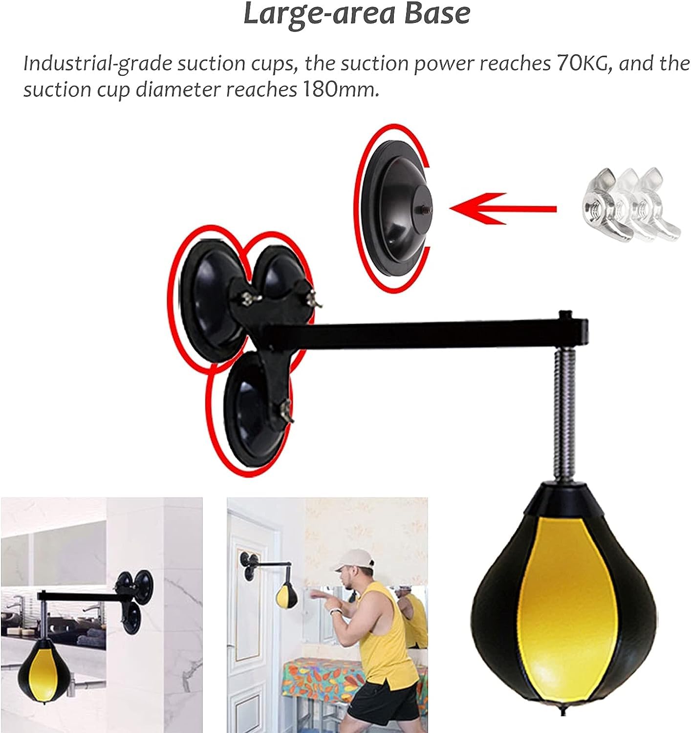 Double End Speed Ball, Speed Ball da boxe, Sacco da boxe da appendere alla porta, Speed Ball da boxe professionale per uomini e donne, Attrezzatura da palestra per boxe da casa, ufficio e porta per