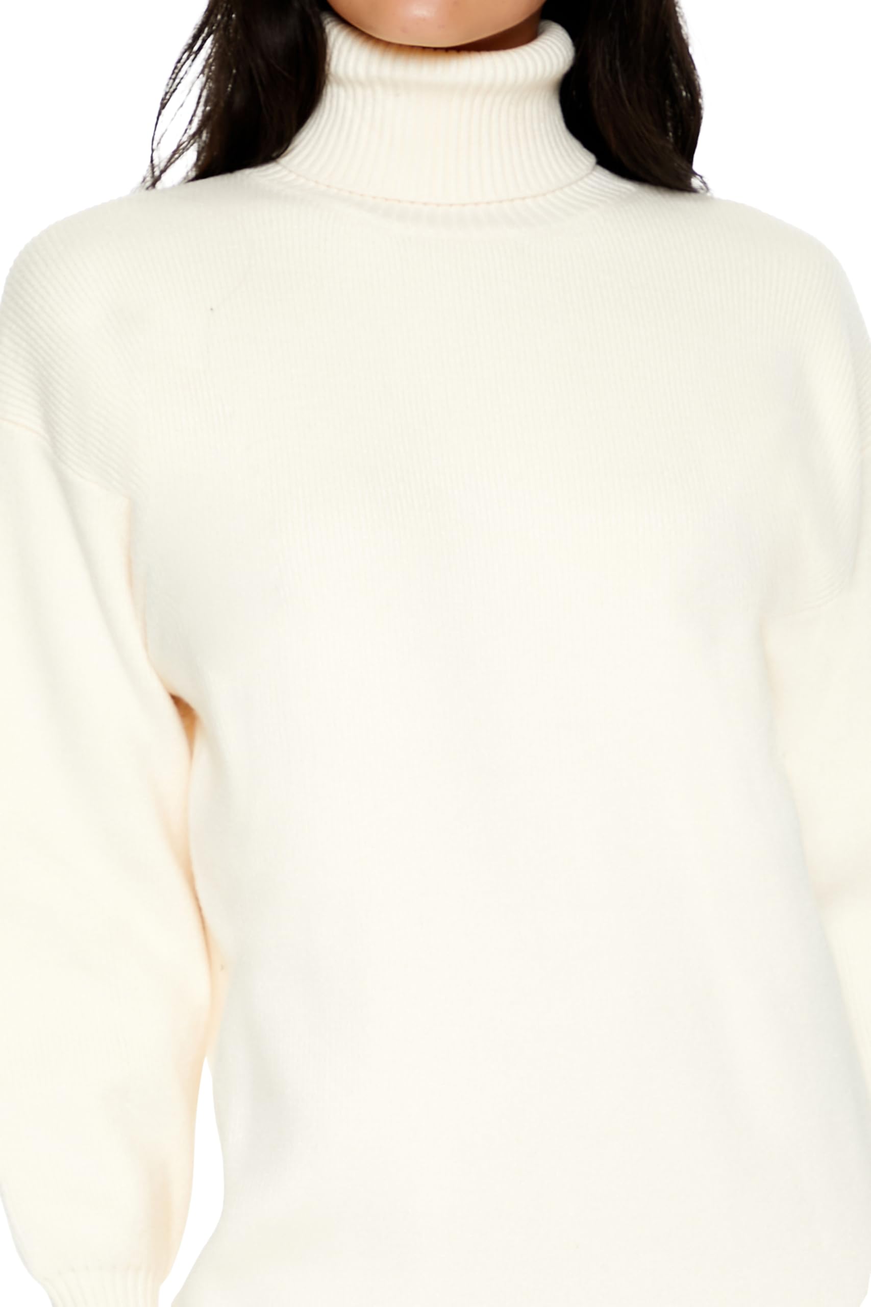 Forever 21 Turtleneck Mini Sweater Dress Robe Femme