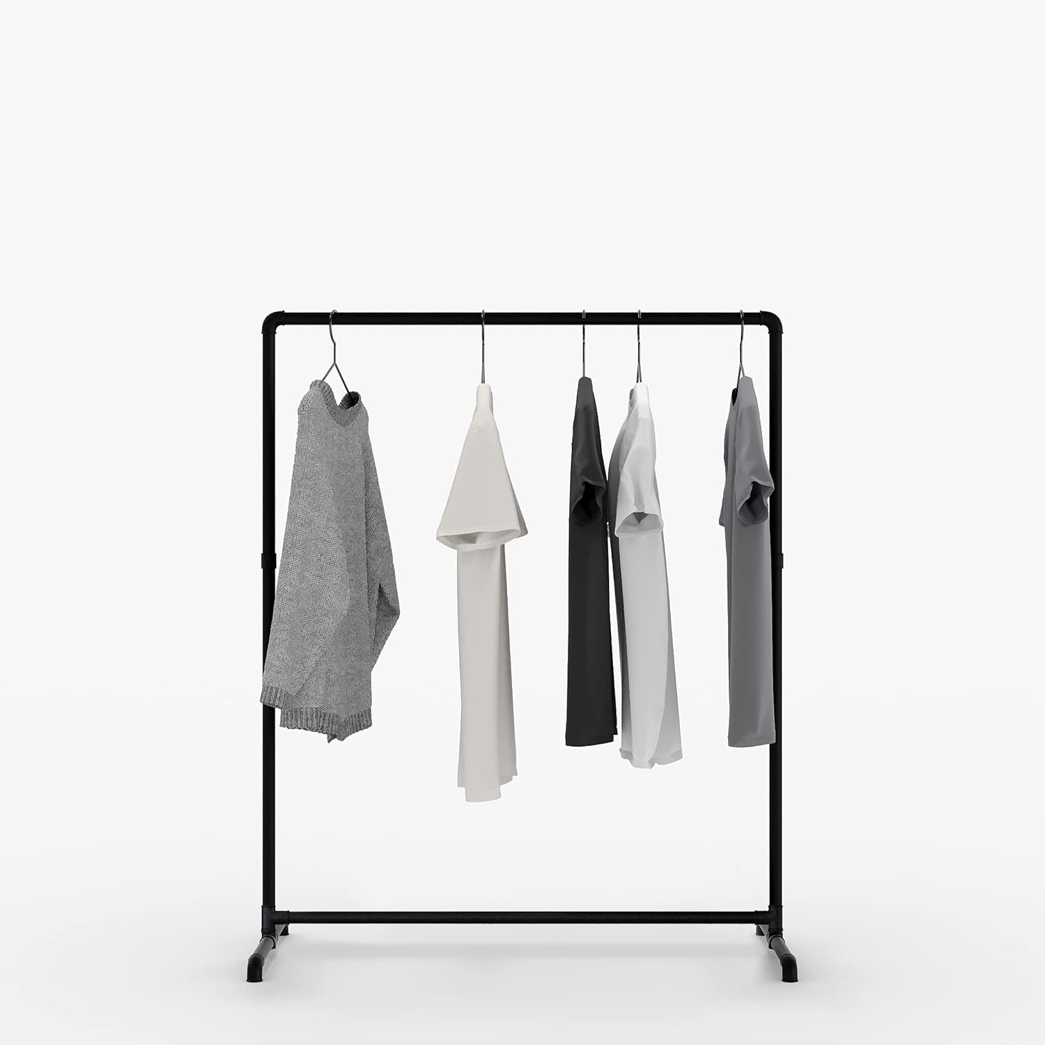 pamo Industrial Design garment rack - LAS LOW - freestanding Coat Rack for Walk-In Wardrobe Wall I Clothes Rack Made of Black Sturdy Pipes freestanding from Water Pipes