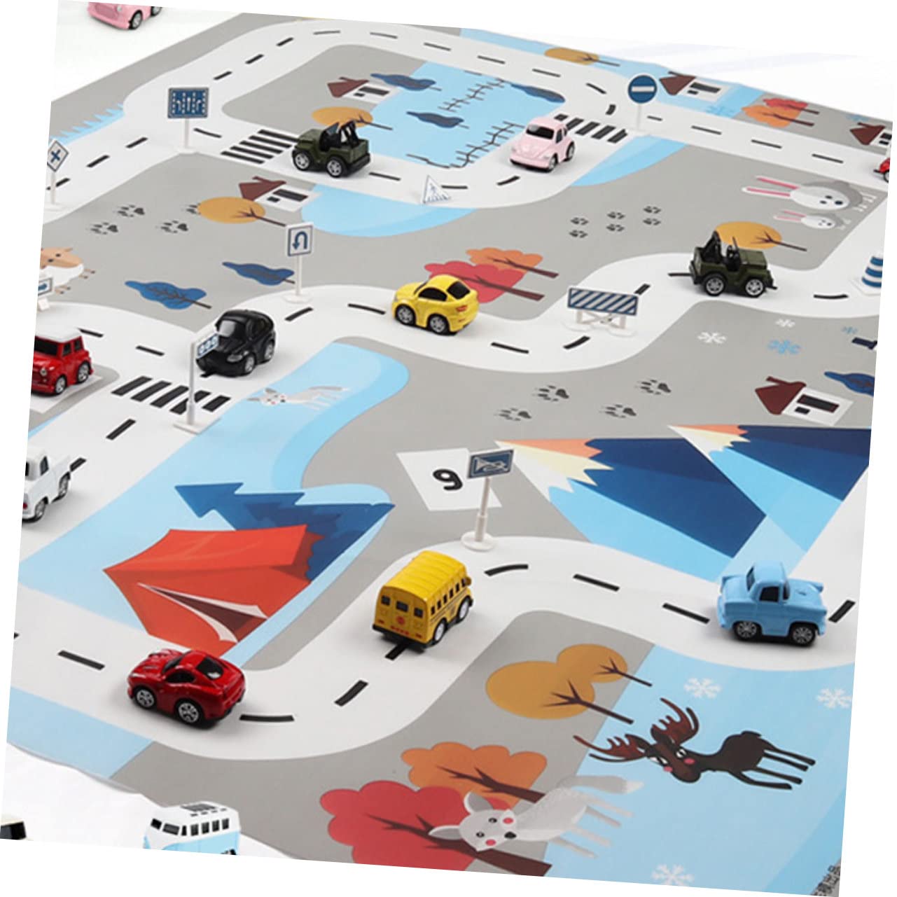 SUPVOX Puzzle Mat Floor Mats Play Mat Traffic Map Plat Mat Floor Mat Crawling Mat Sky-Blue