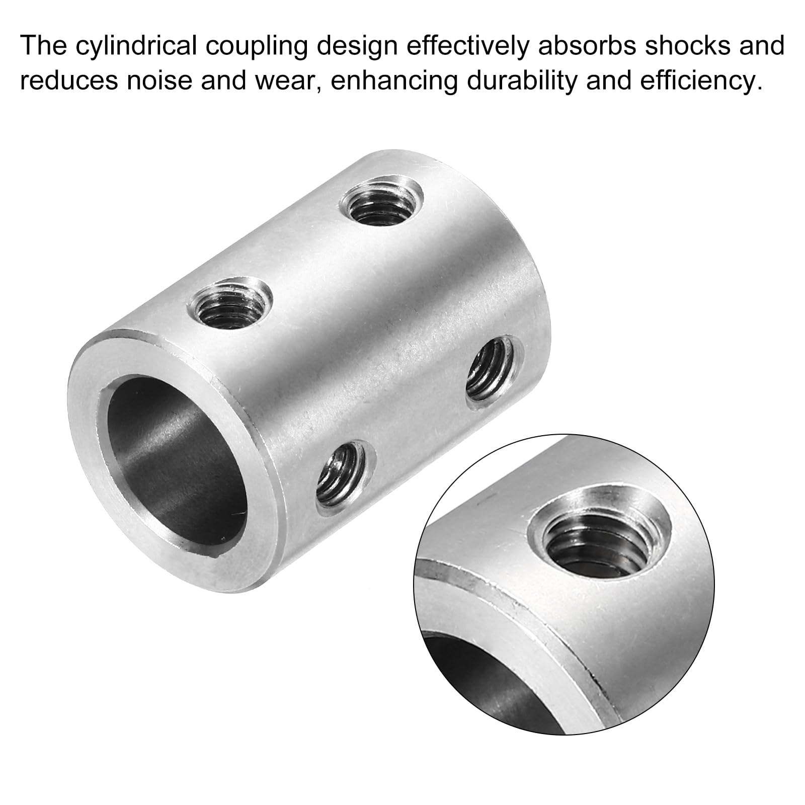 QUARKZMAN Sztywne złącze śrubowe 8 mm do 10 mm, sprzęgło wału, dł. 22 mm x śr. 16 mm, stal łącząca przegubowa, zestaw do drukarki 3D, enkoder DIY, z 8 śrubami kluczem sześciokątnym, 2 sztuki