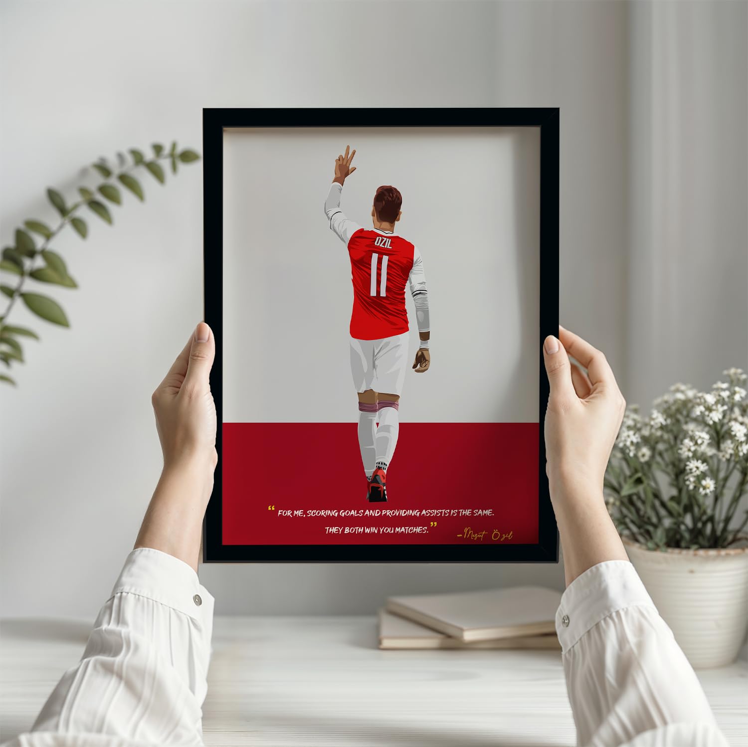 Arsenal Framed Poster - Mesut Ozil Poster - 11x14 inches - Black Frame