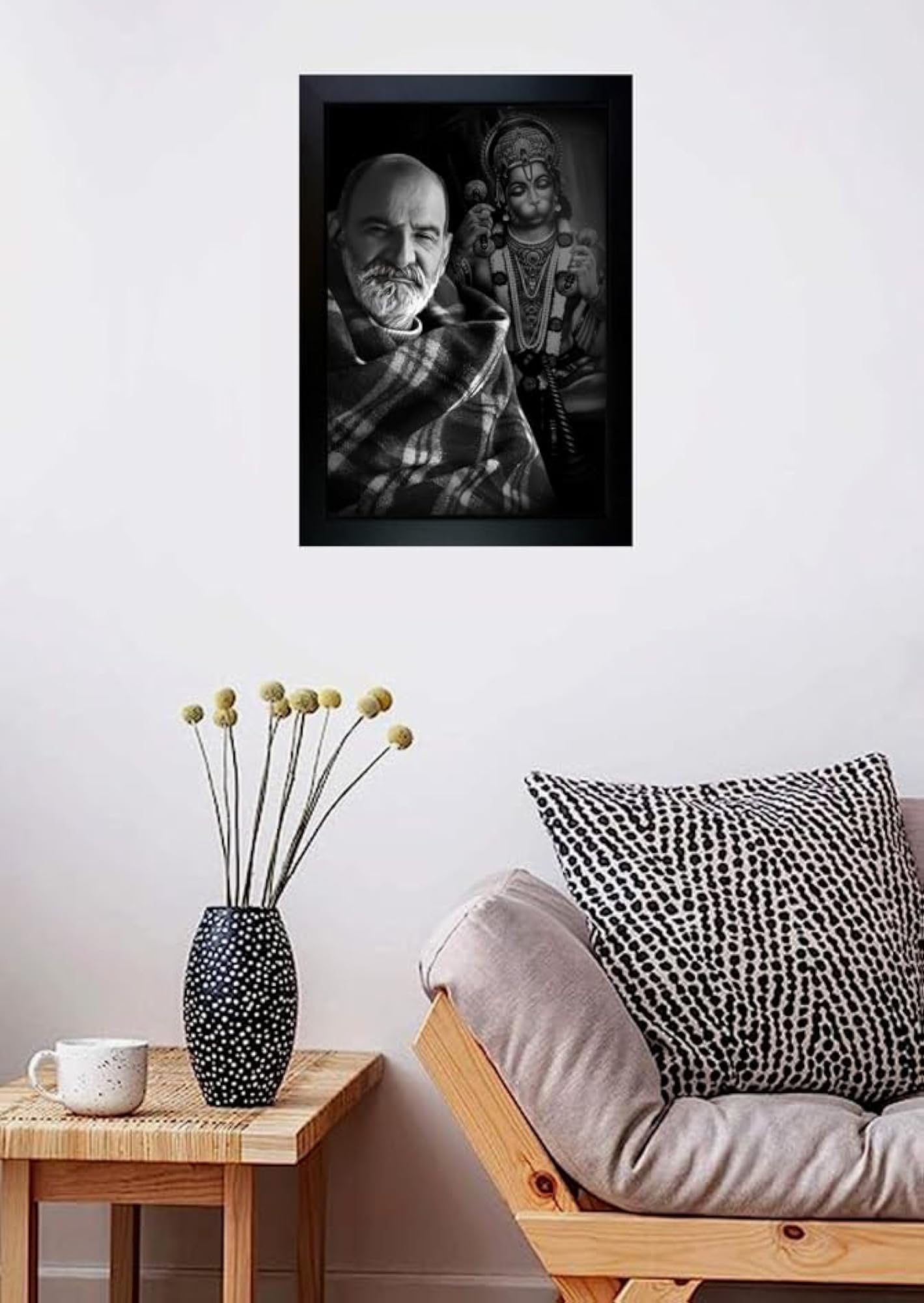 Neem Karoli Baba Photo Frame Wall Painting for Home Decoration