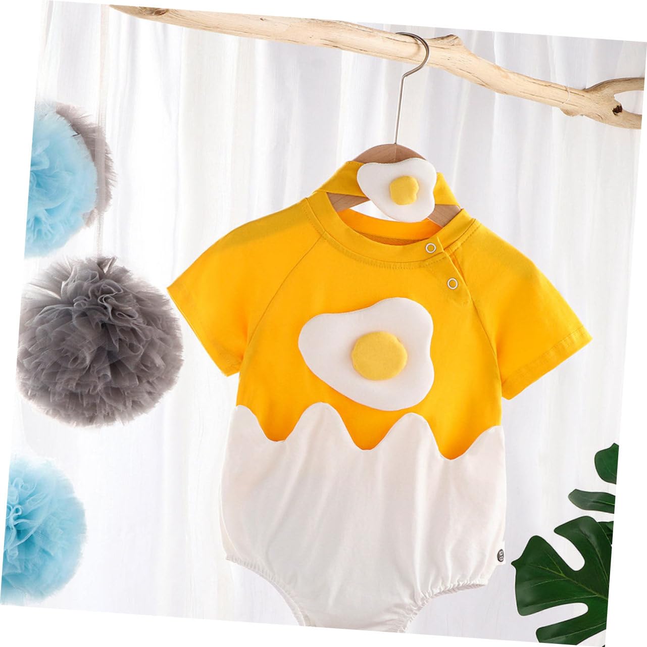 BESTYASH Mameluco Del Bebé Del Huevo Lana Saltador Cosas De Bebe Para Recien Nacido Traje De Niña De Halloween Pequeño Mono Chico Traje De Sesión De Fotos De Niña Yellow Algodón