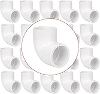 Lswteiz 20 Pack 3/4" 90 Degree Elbow PVC Pipe Fittings SCH40 Socket x Socket - Durable for DIY Shelves, Garden Supports & Furniture Builds