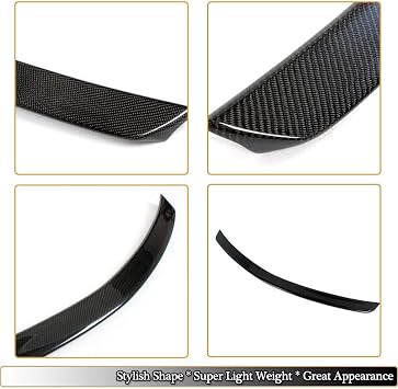 Carbon Fiber Trunk Spoiler Compatible with 2008-2014 Benz C-Class W204 4 Door Sedan C180 C200 C250 C300 C63 Rear Spoiler Wing Lip Factory Outlet (Style A)