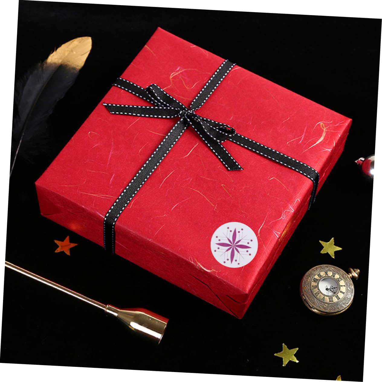 Lurrose Confezione Da 15 Etichetta Adesivo Decorativo Per Buste Adesivi Aziendali Con Fiocco Di Neve Adesivo a Tema Natalizio Buon Natale Adesivi Carta Autoadesiva in Lastra Di Rame