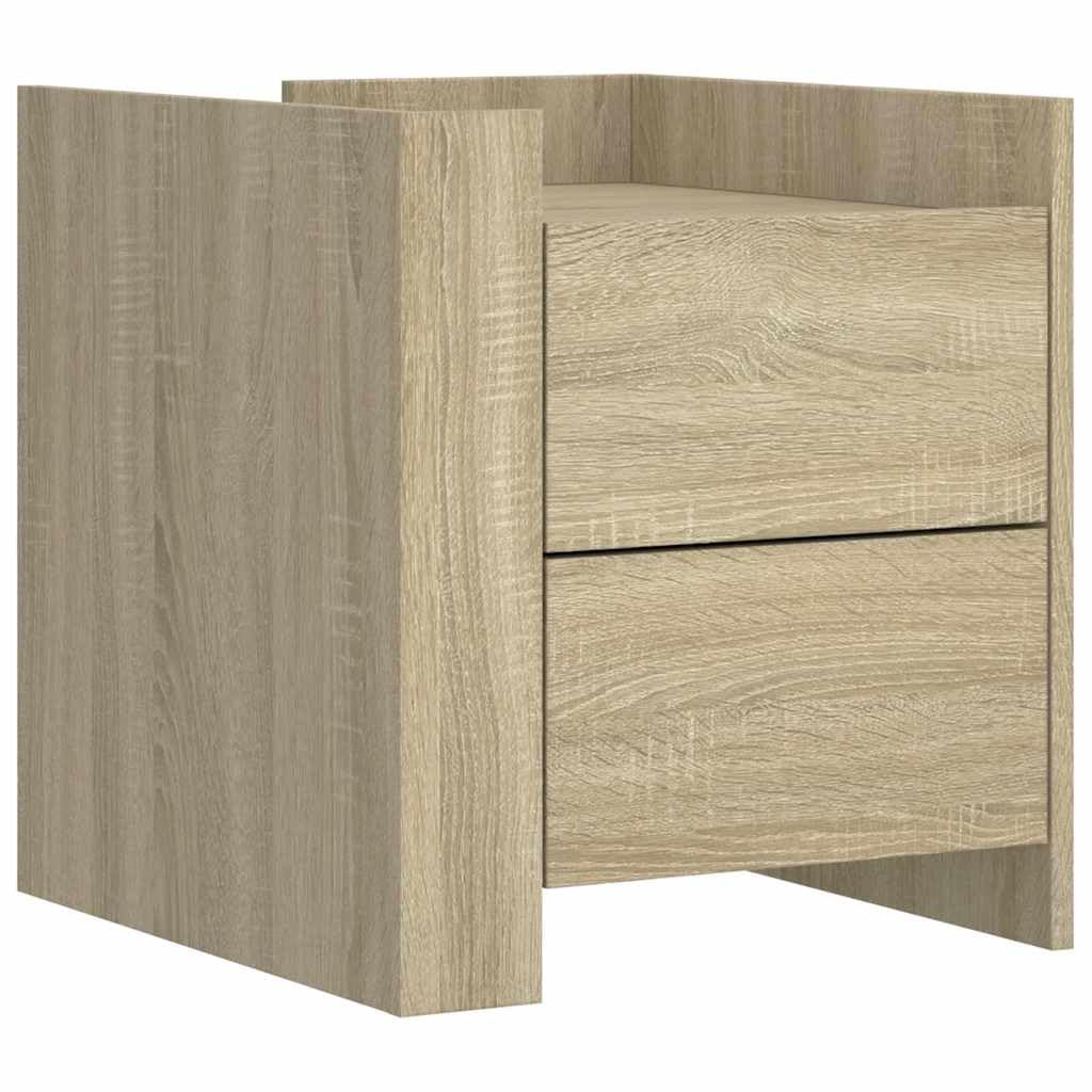 Table de chevet chêne Sonoma pour organiser votre chambre et désencombrer l'espace