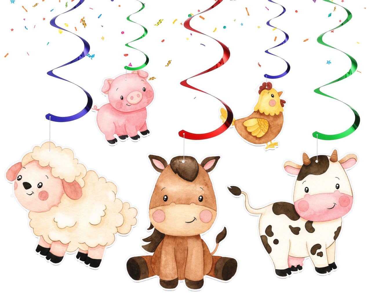 Farm Animals Streamers - Charming Barnyard Party Decorations for a Fun and Rustic Celebration