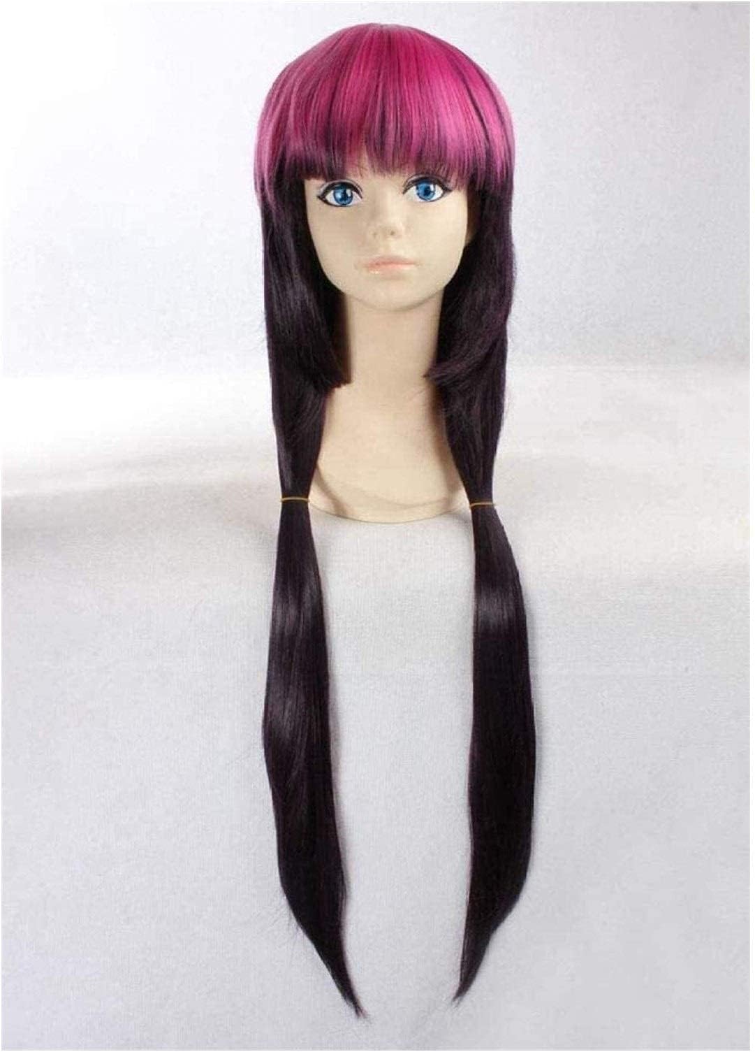 Ao no exorcist Kamiki Izumo 80cm long straight cosplay wigs for women female synthetic hair wig red dark purple mixed synthetic hair Jsmhh