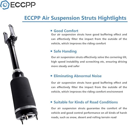 Miniatura 4 de ECCPP Amortiguador de choque de aire con resorte de suspensión neumática, 1 unidad, ajuste frontal para 2007-2009 para Mercedes-Benz GL3202010-2012