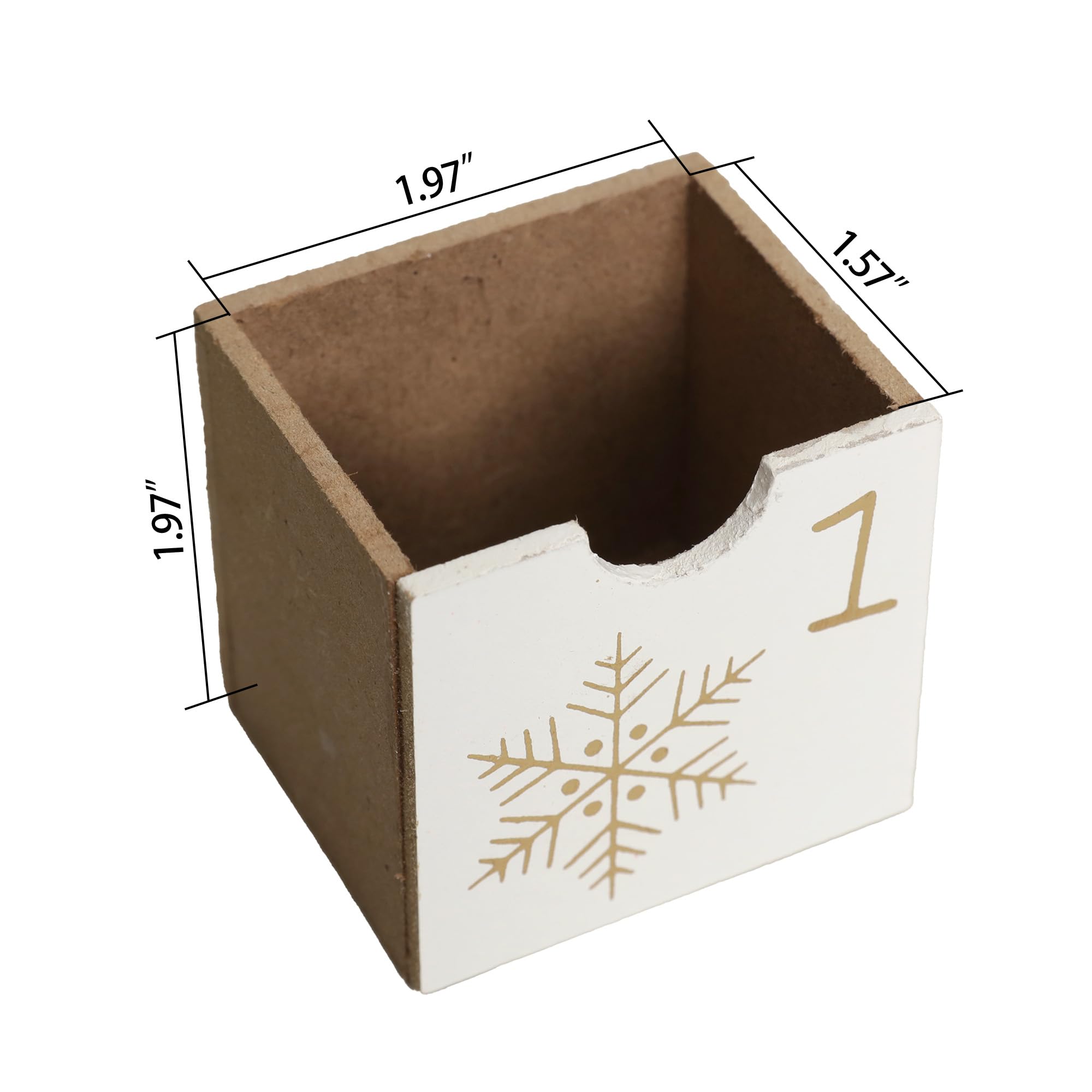 Weihnachts-Adventskalender aus Holz mit 25 großen Schubladen, Countdown bis Weihnachtsdekoration, große Größe, Xmas Countdown-Kalender 2024, handbemalt, nachfüllbar, Advent für