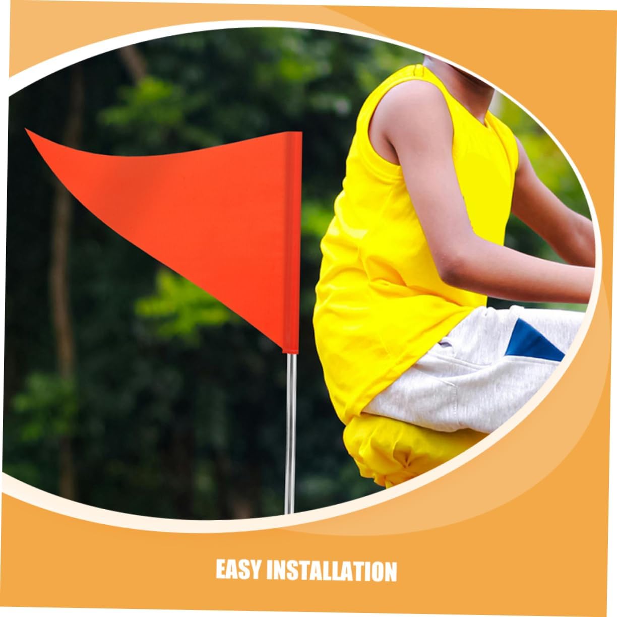 MERRYHAPY 10pcs Safety Flags for Bikes High Visibility Pennant for Parks Neighborhoods and School Zones Weatherproof Construction for Year Use