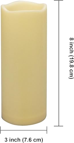 Miniatura 8 de Paquete de 2 velas impermeables sin llama para exteriores con temporizador 3 x 7 pulgadas funciona con pilas juego de velas LED eléctricas para