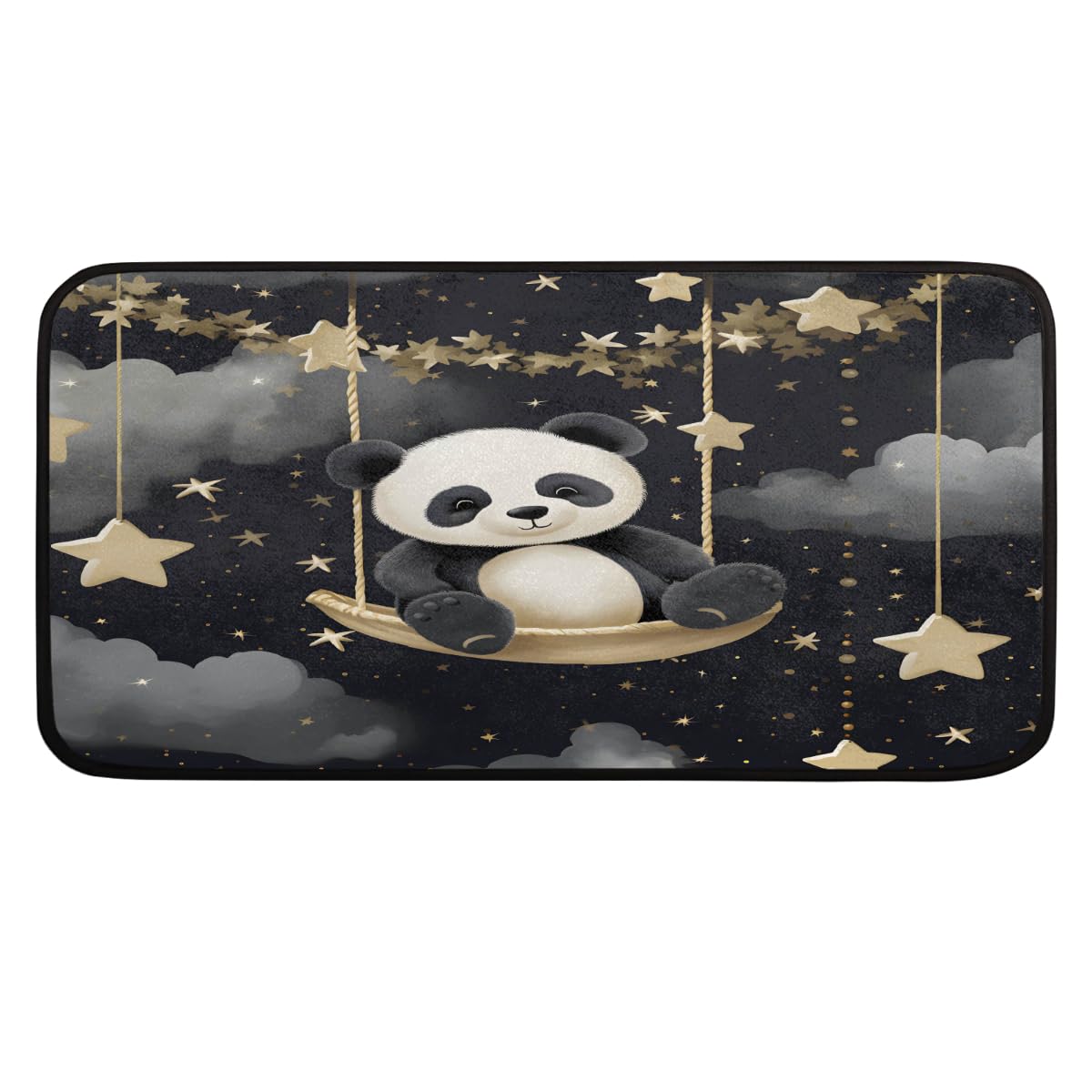 Tapis de cuisine panda devant évier et buanderie maison