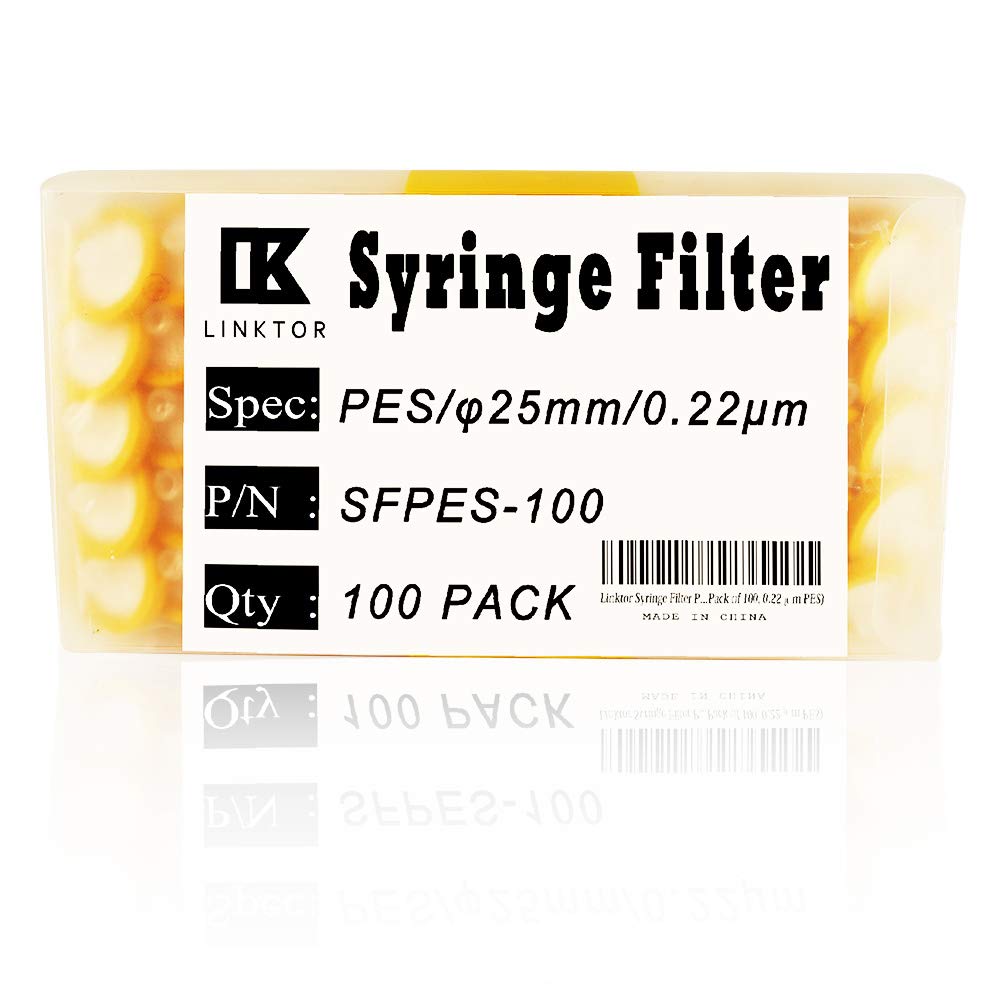 Niet Steriele Filters 25mm LINKTOR Spuitfilter PES 0,22 Um – Hydrofiel, 25 Mm Diameter, Niet Steriel, Pack Van 100 Lab Filter Polypropyleen Huis